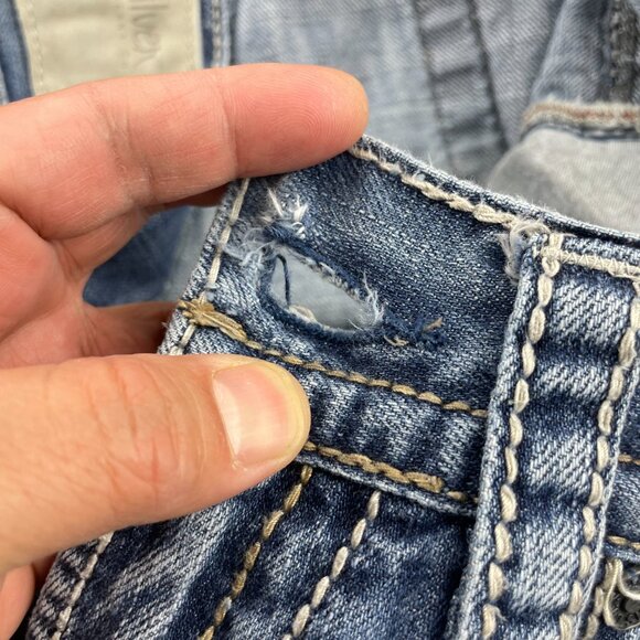 Silver Jeans Zac Men Size W33 / L34 Denim Pants Washed Blue Straight Leg Casual - Picture 6 of 16